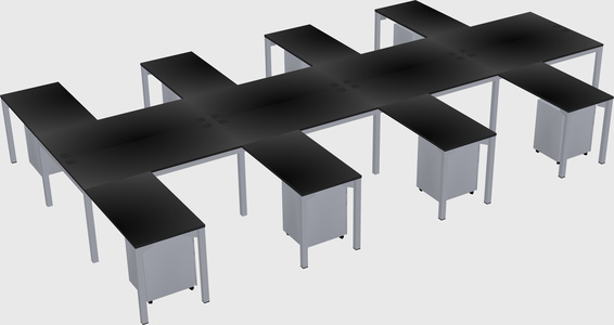 Shared l-shaped desk