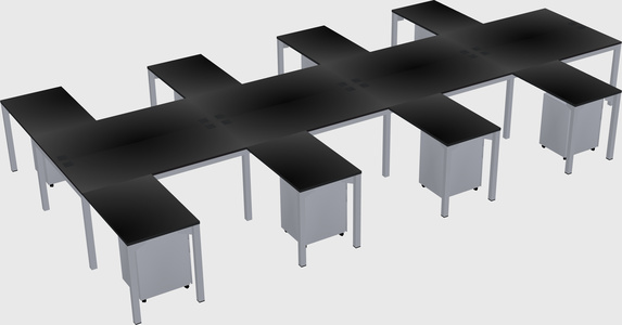 Shared l-shaped desk