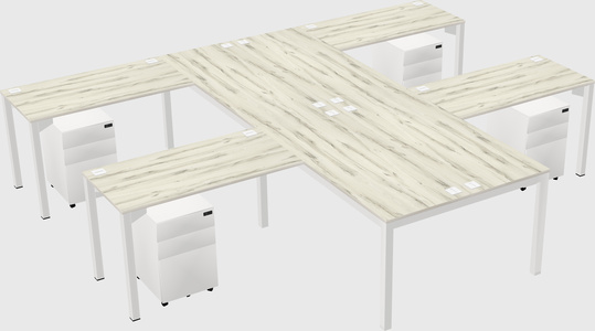 Shared l-shaped desk