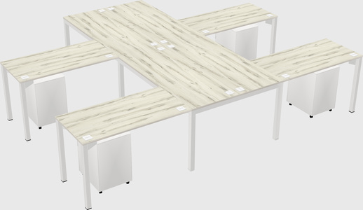 Shared l-shaped desk