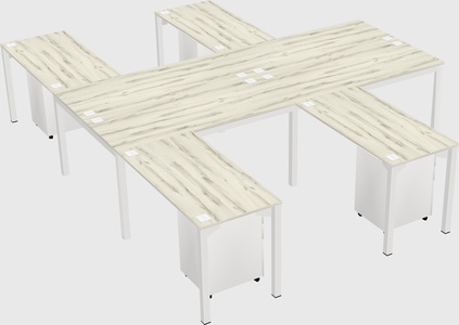 Shared l-shaped desk