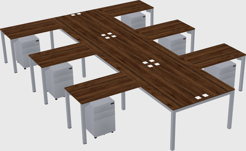 Shared l-shaped desk
