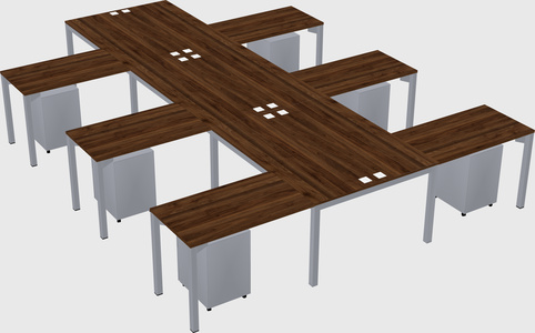 Shared l-shaped desk