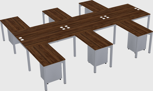Shared l-shaped desk