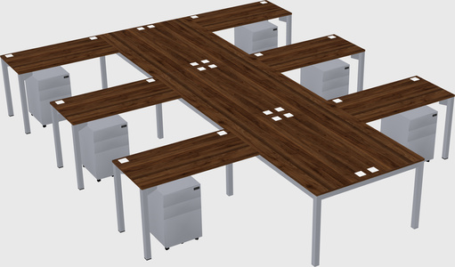 Shared l-shaped desk
