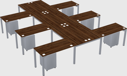 Shared l-shaped desk