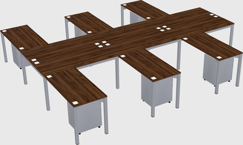 Shared l-shaped desk