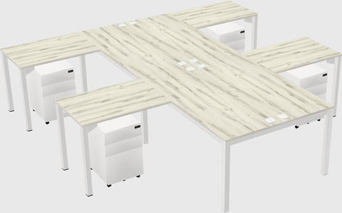Shared l-shaped desk