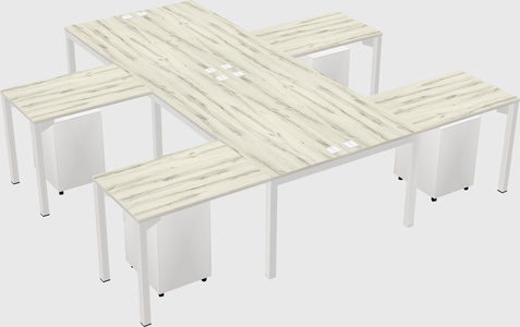 Shared l-shaped desk