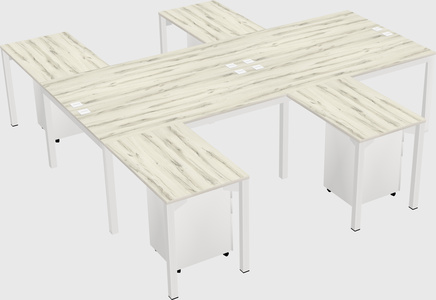 Shared l-shaped desk