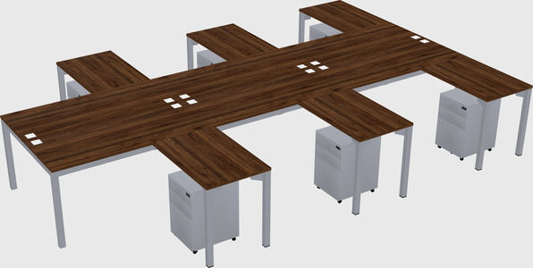 Shared l-shaped desk
