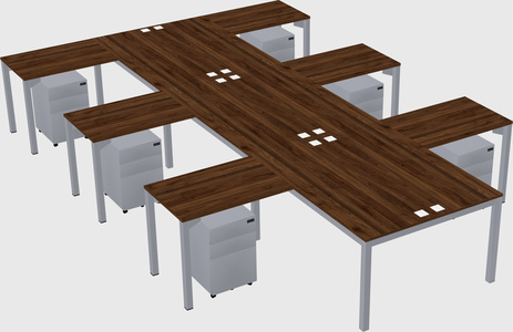 Shared l-shaped desk