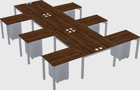 Shared l-shaped desk