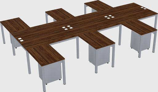 Shared l-shaped desk