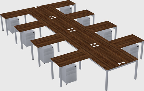 Shared l-shaped desk