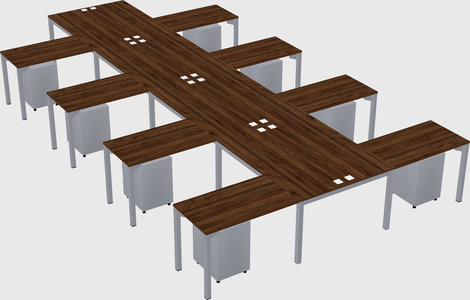 Shared l-shaped desk