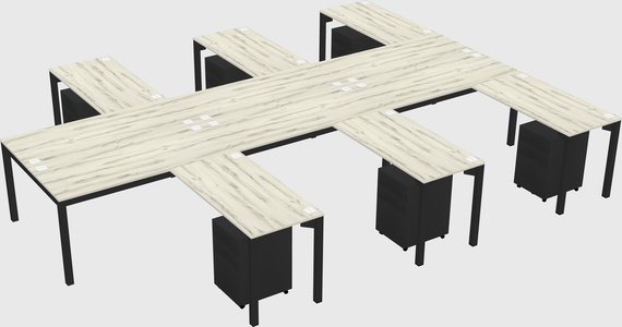 Shared L-shaped Desk