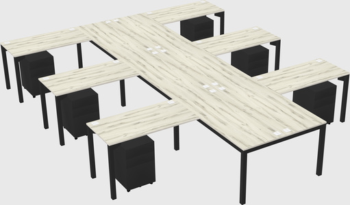 Shared l-shaped desk