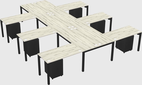 Shared l-shaped desk