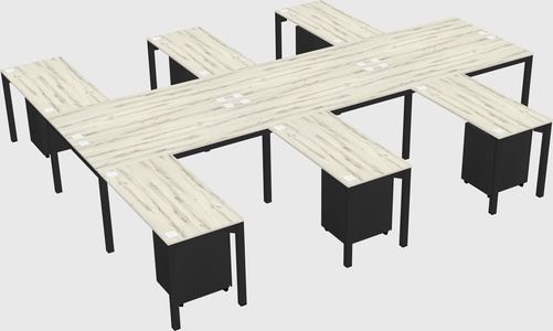 Shared l-shaped desk