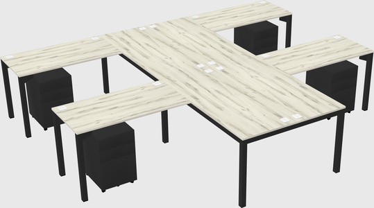 Shared l-shaped desk