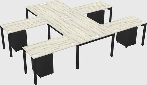 Shared l-shaped desk