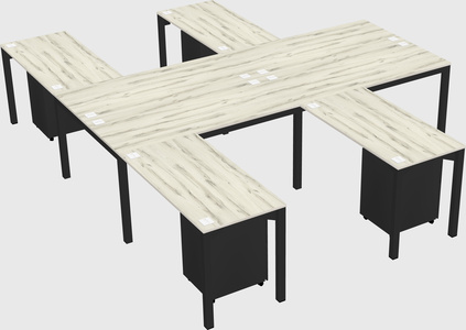 Shared l-shaped desk