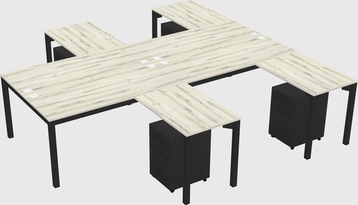 Shared L-shaped Desk
