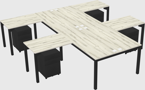 Shared l-shaped desk