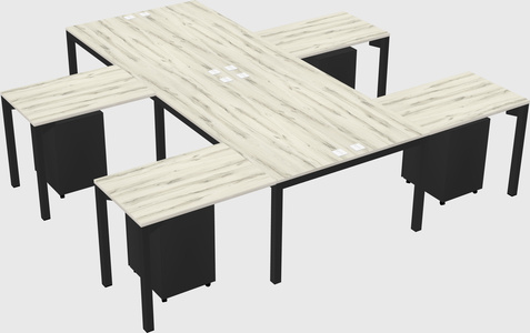 Shared l-shaped desk