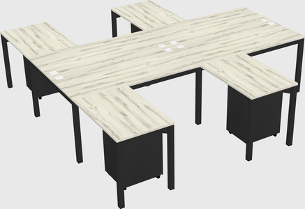 Shared l-shaped desk