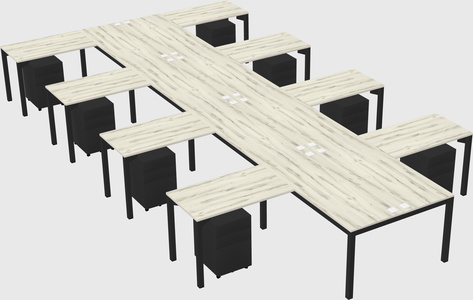 Shared l-shaped desk