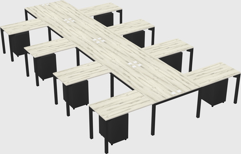 Shared l-shaped desk