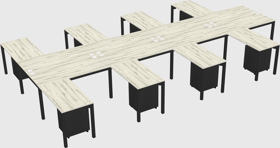 Shared l-shaped desk