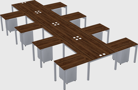 Shared l-shaped desk