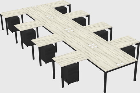 Shared l-shaped desk