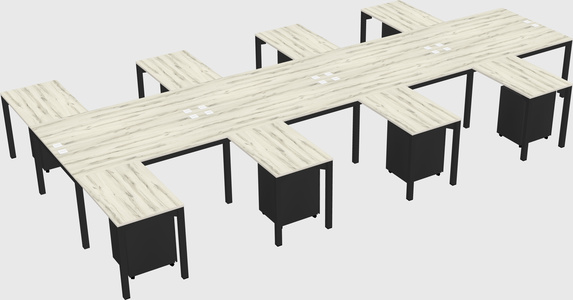 Shared l-shaped desk