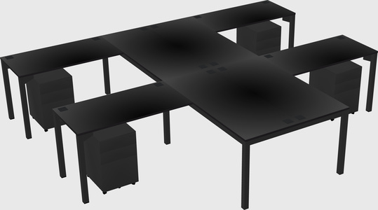 Shared l-shaped desk