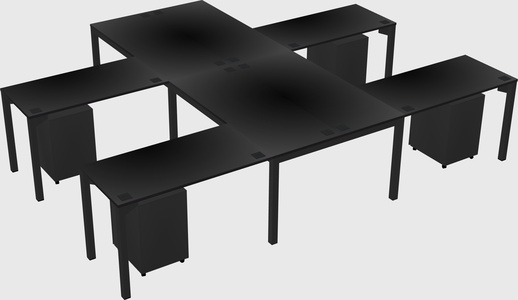 Shared l-shaped desk