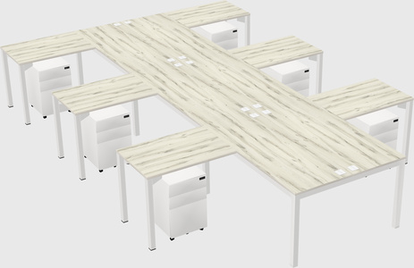 Shared l-shaped desk