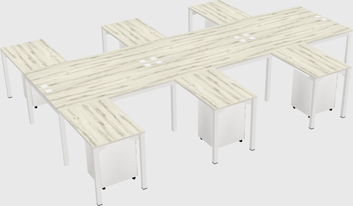 Shared l-shaped desk