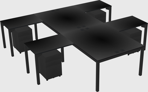 Shared l-shaped desk