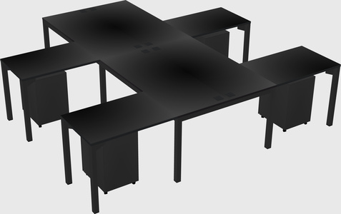 Shared l-shaped desk