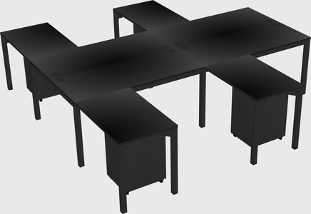 Shared l-shaped desk