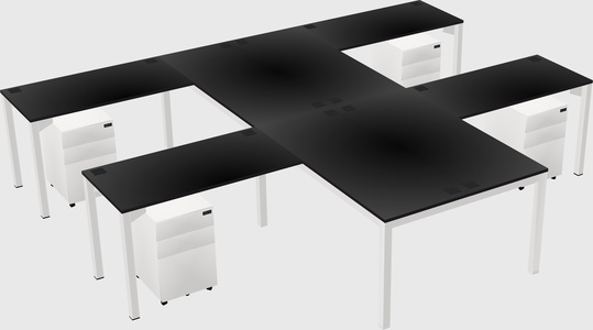 Shared l-shaped desk
