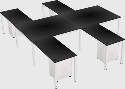 Shared l-shaped desk