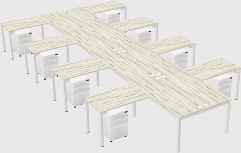 Shared l-shaped desk
