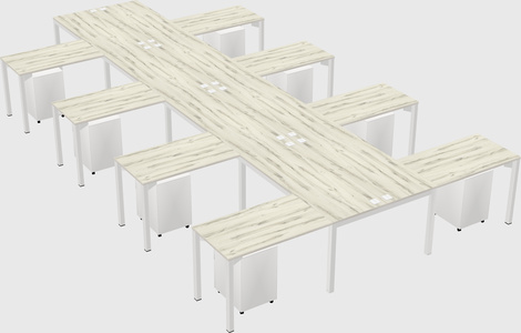 Shared l-shaped desk