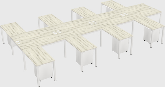 Shared l-shaped desk