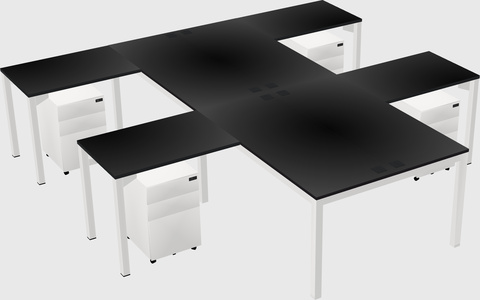 Shared l-shaped desk